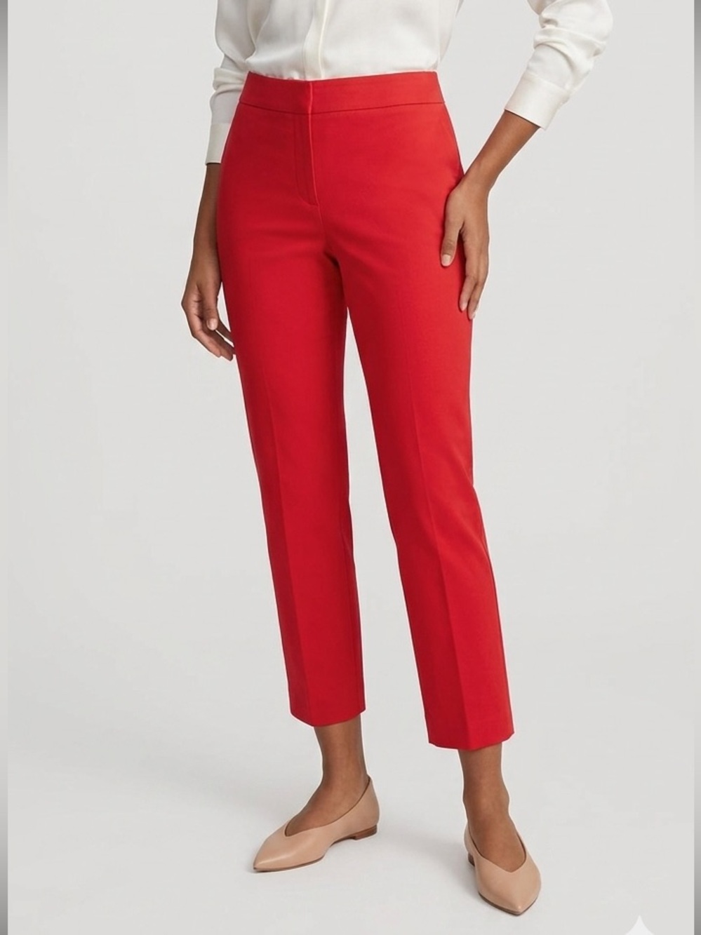 Lafayette 148 New York Red Stanton Cropped Pants
